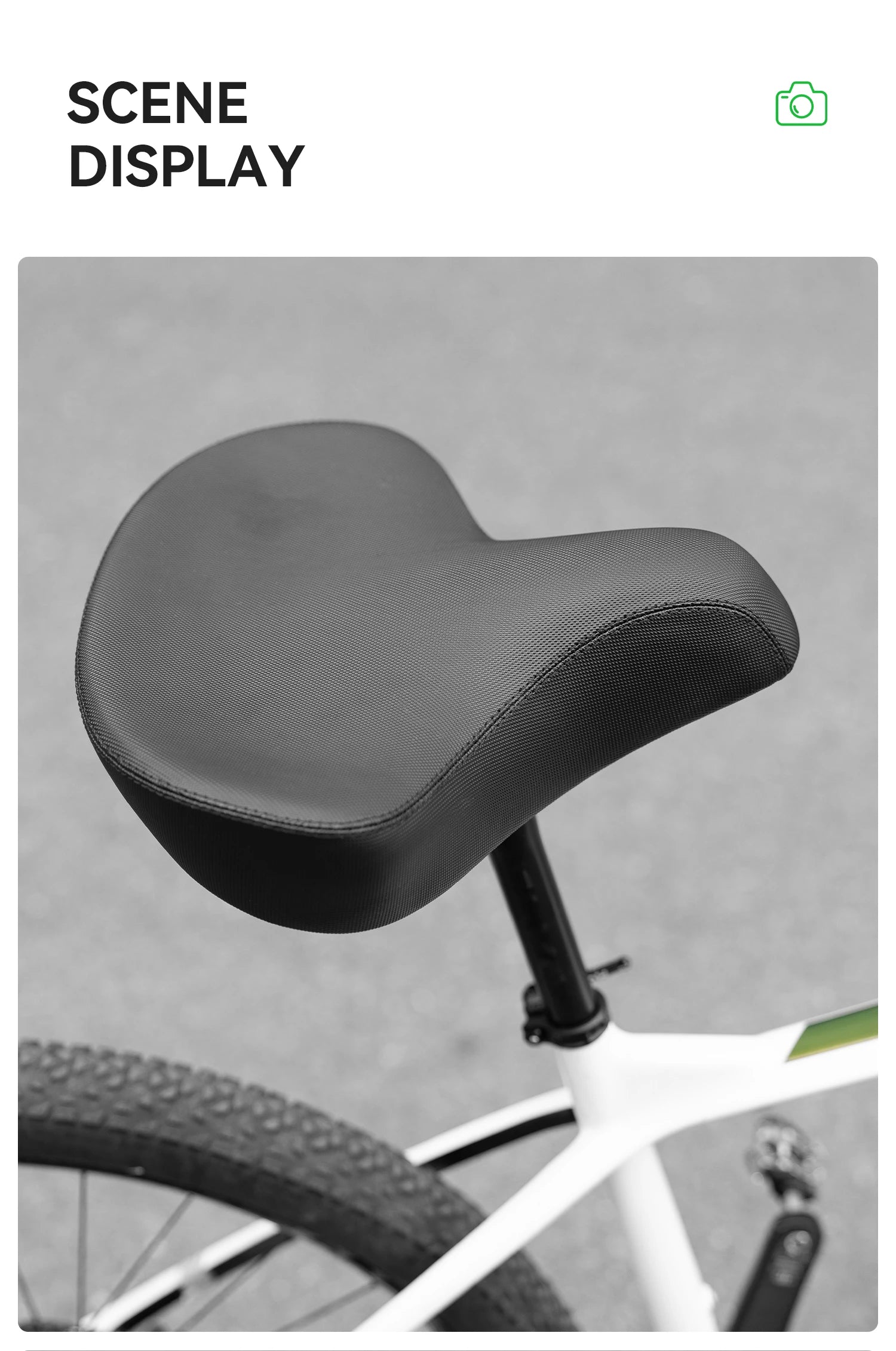 Comfortable Wide Bike Saddle Cushion with Shock Absorbing Foam