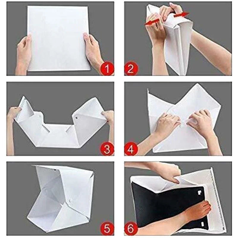 Mini LED Photo Light Box with Six Backdrops