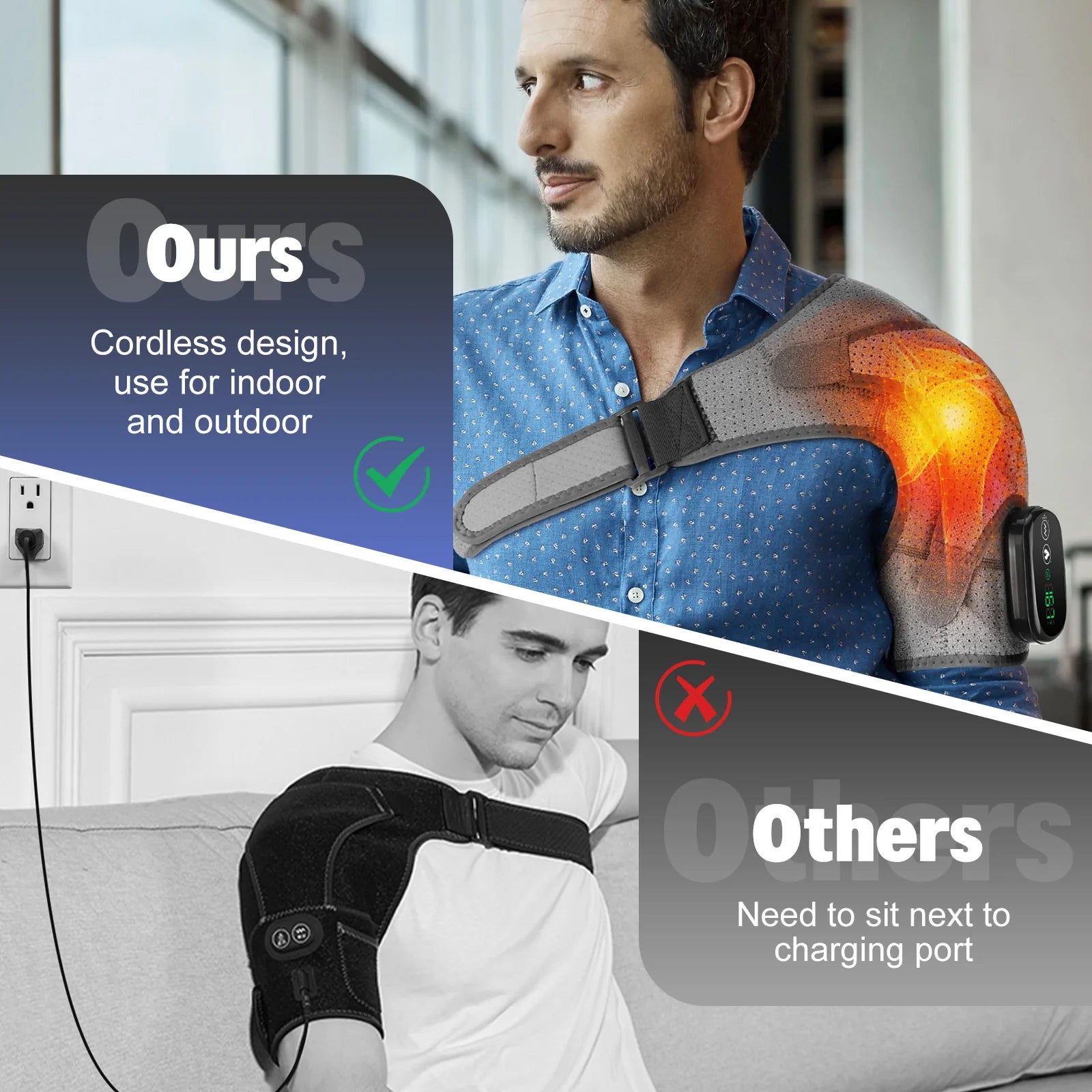 Coussin de massage pour épaule 3 en 1 avec vibration et chauffage