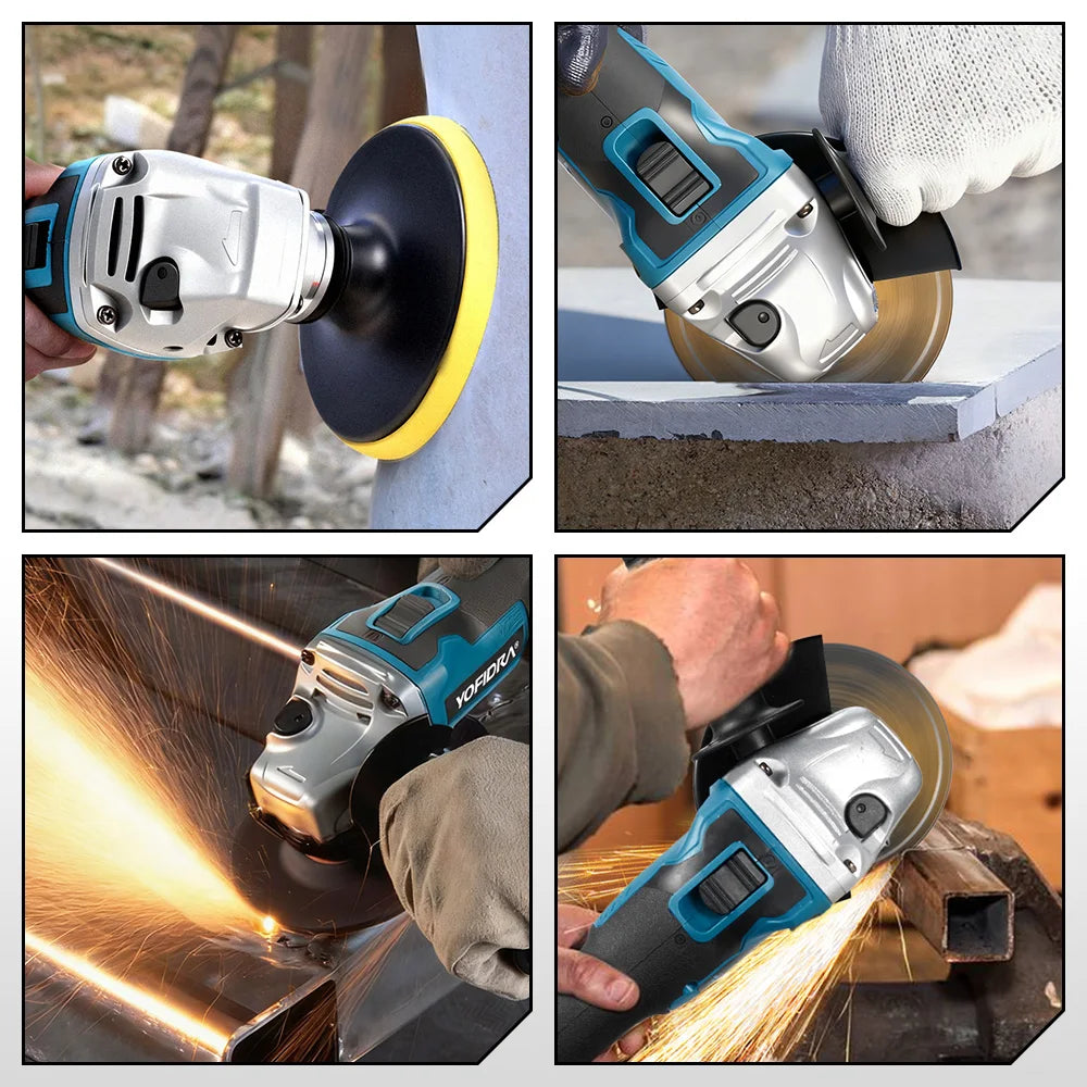 Yofidra 125mm Brushless Angle Grinder with 4-Speed Control