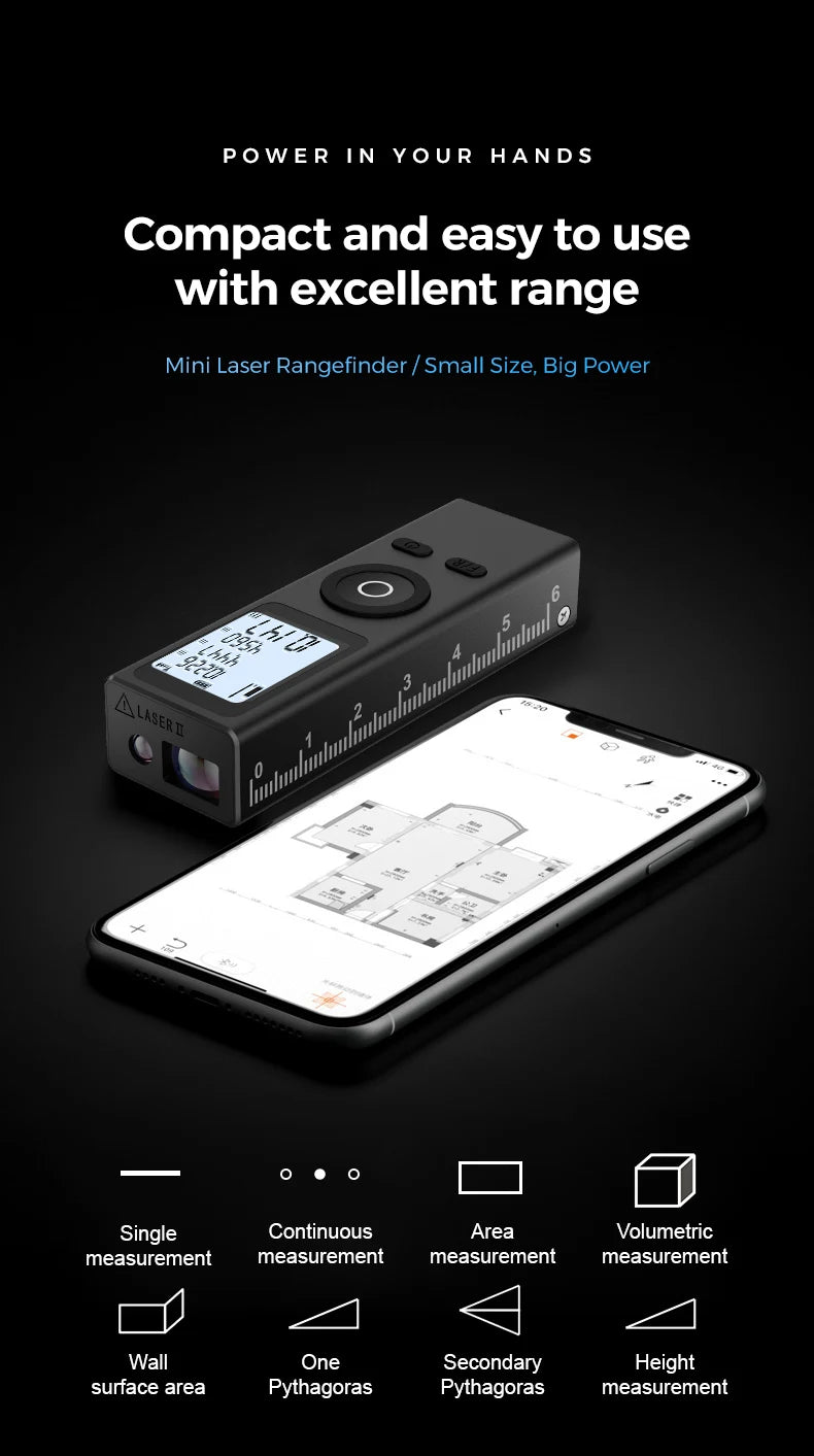 30m USB-Rechargeable Laser Distance Meter
