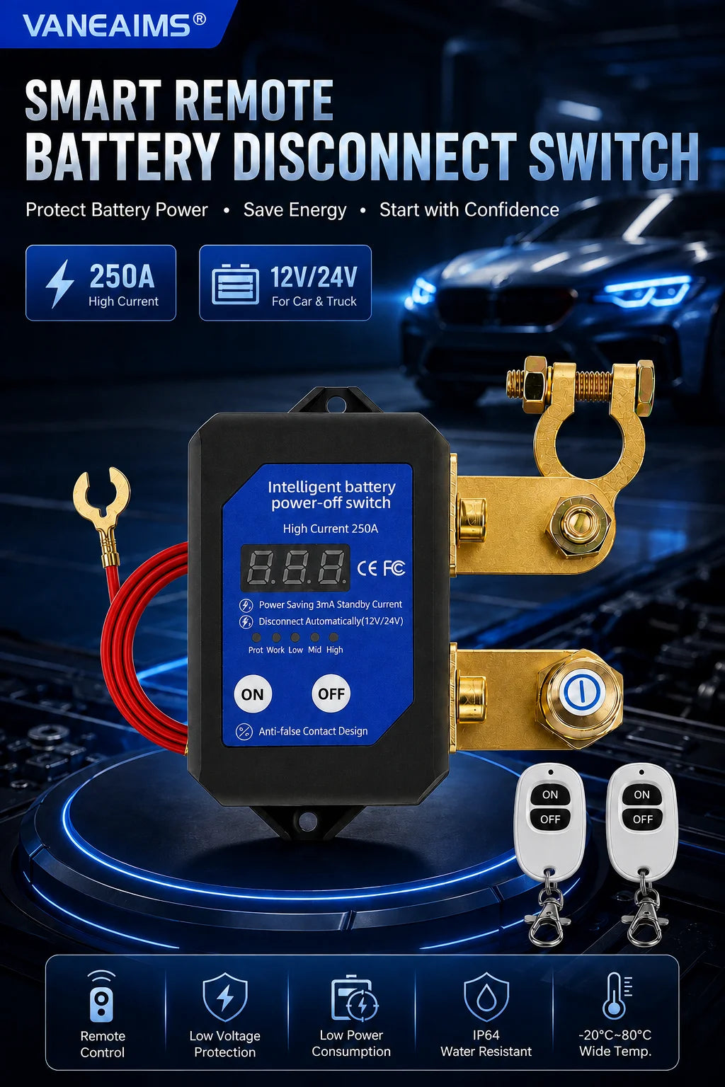 12/24V Remote Battery Disconnect Switch