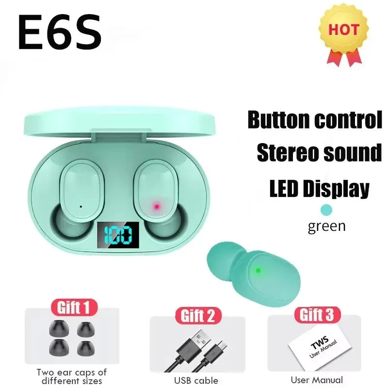 E6S Wireless Earbuds with Charging Case