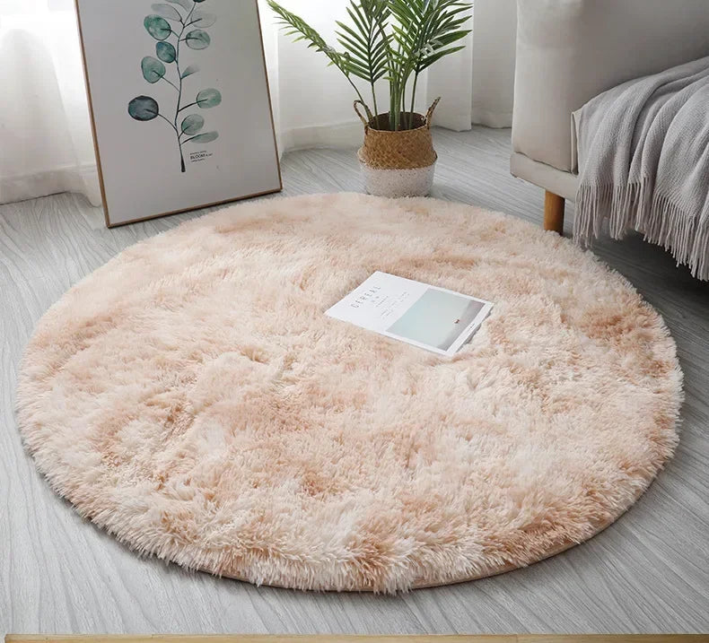 Super Soft Plush Round Rug Mat Fluffy White Carpets For Living Room Home Decor Bedroom Kid Room Decoration Salon Thick Pile Rug 