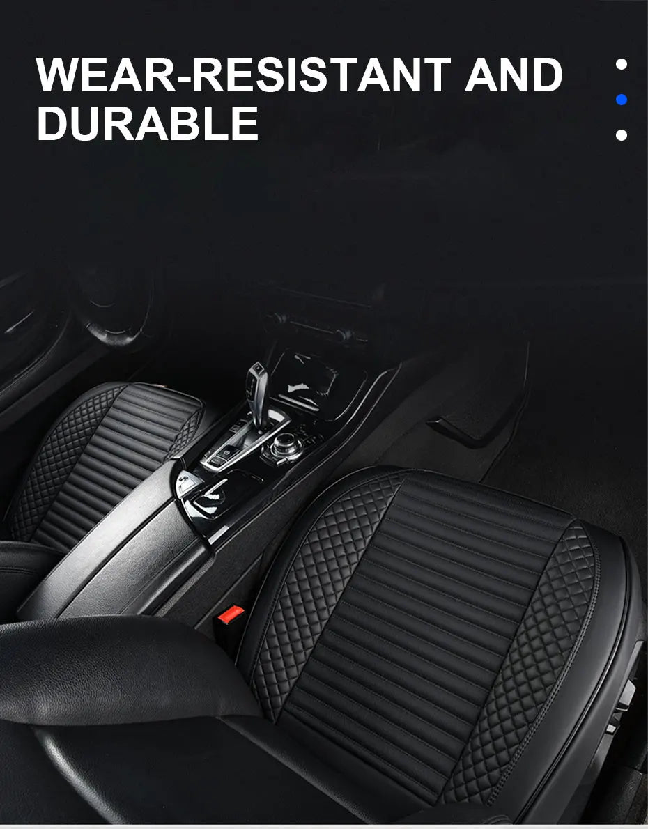 SEAMETAL Full Wrapped Car Front Seat Cover Premium PU Leather Vehicle Seat Cushion Breathable Anti Scratch Chair Protector Mat