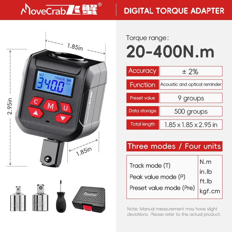 Digital Torque Adapter with Peak and Track Modes
