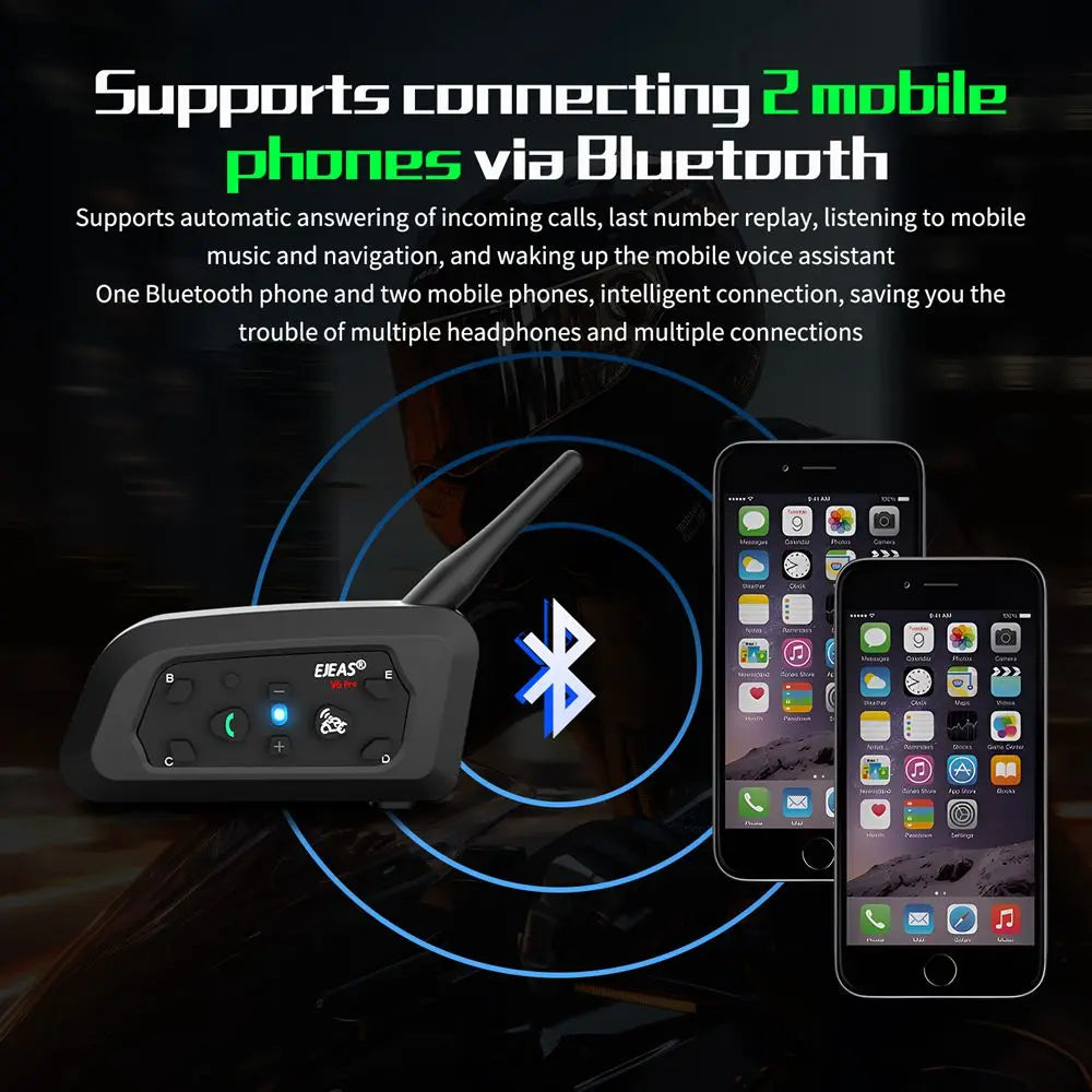 EJEAS V6 Pro+ Motocyklová helma Interkom Bluetooth headset