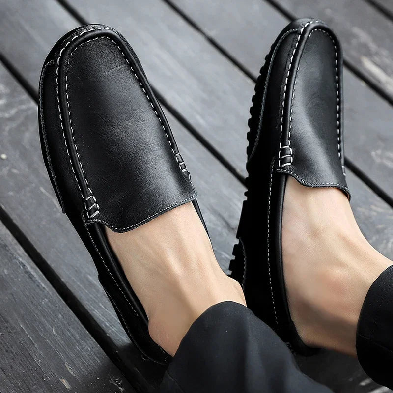 Genuine Leather Breathable Slip-On Loafers for Men