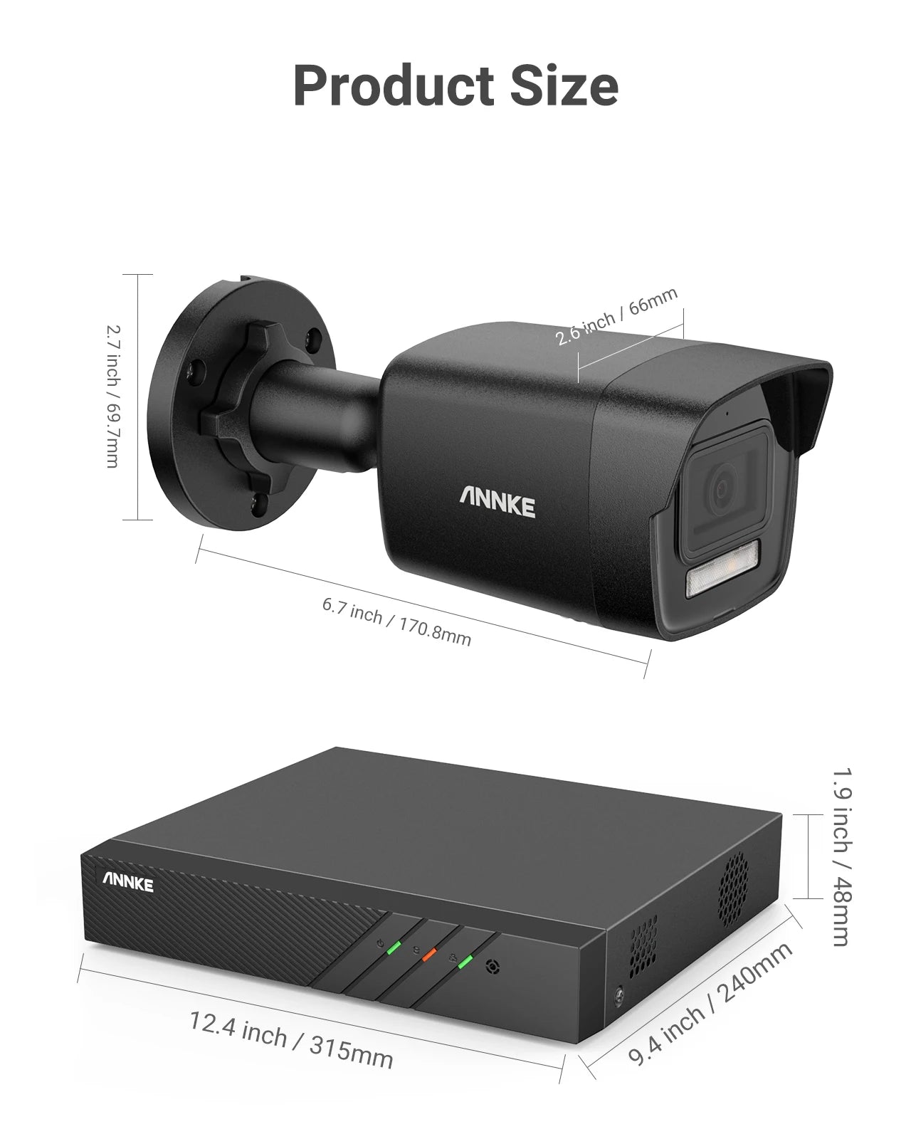 ANNKE 3K Ultra HD PoE Security Camera System with 8CH NVR