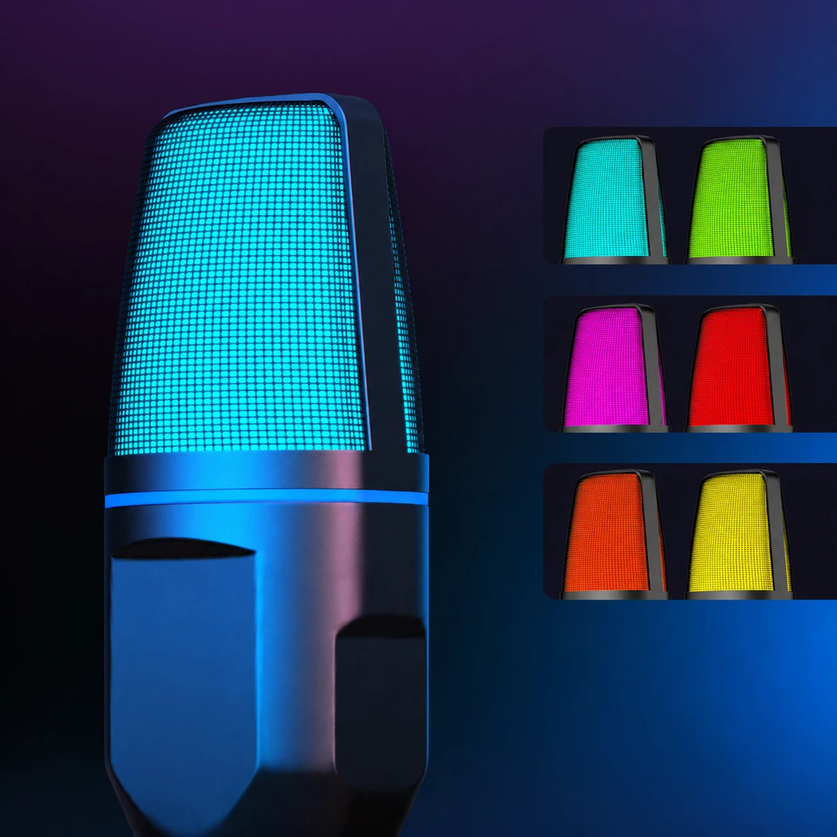 USB-kondensatormikrofon med RGB-belysning