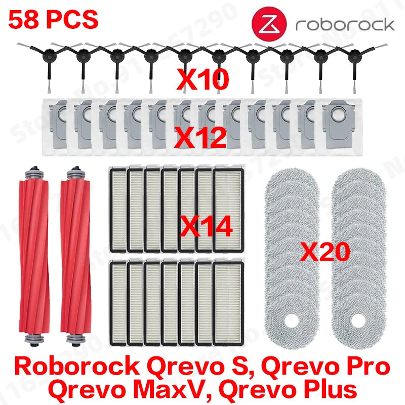 Náhradné diely pre robotický vysávač Roborock Qrevo, viacero súprav