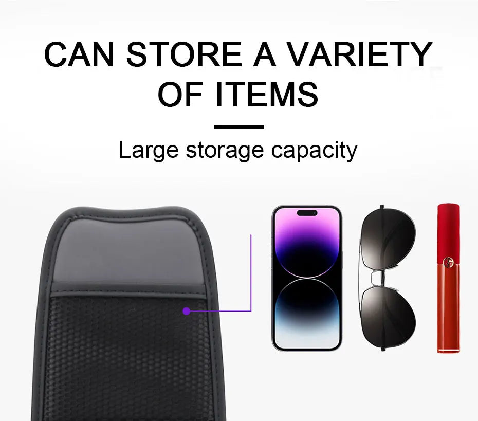 SEAMETAL Car Seat Side Storage Bag Hanging Auto Seat Organizer Tissue Holder Universal Mesh Storage Pocket for Phone Bottle