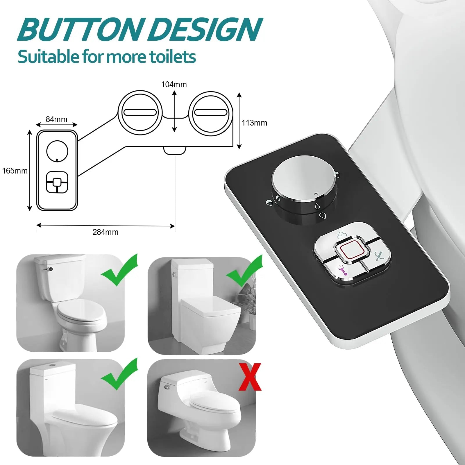 Ultra‑Thin Bidet Toilet Seat Attachment with Dual Nozzles