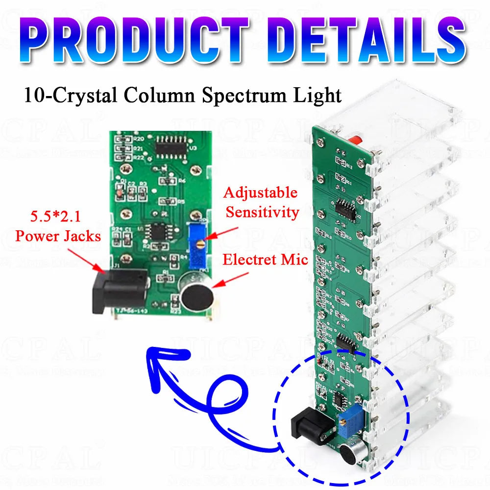 Sound-Reactive LED Spectrum Soldering Kit
