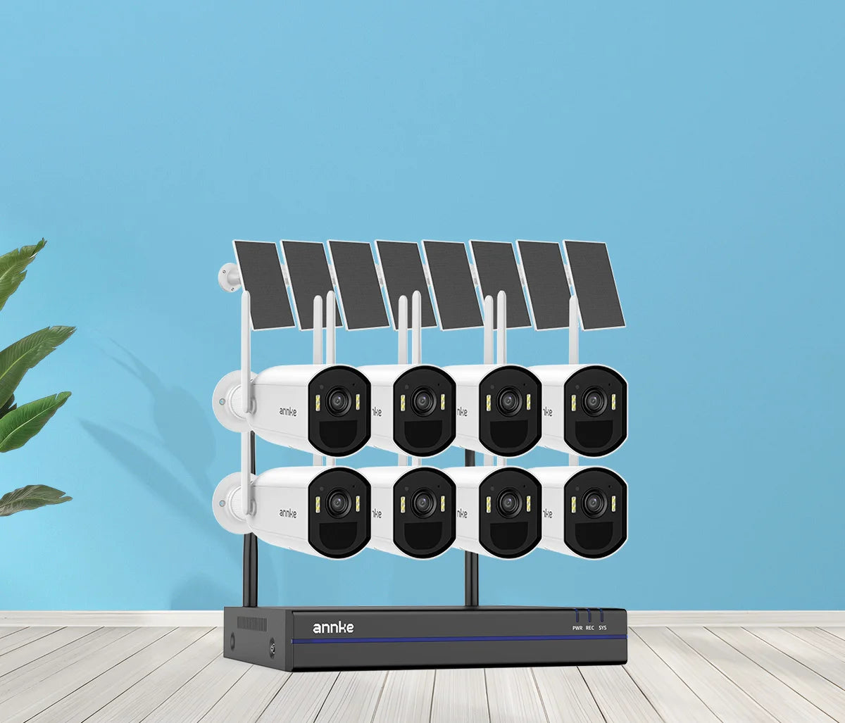 4MP Solar Wireless Security Camera System with 16CH NVR