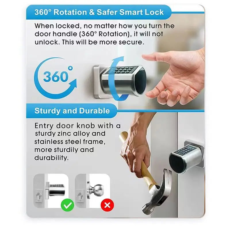 DIY Electronic Smart Door Lock Cylinder TTlock App Fingerprint Digital Keypad Card Unlock Keyless Home Security Lock EU Profile