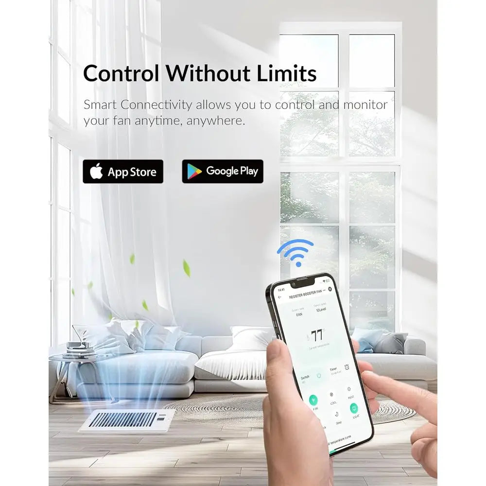 Smart 6x12 registerventil med appstyrning och ultratyst luftflöde