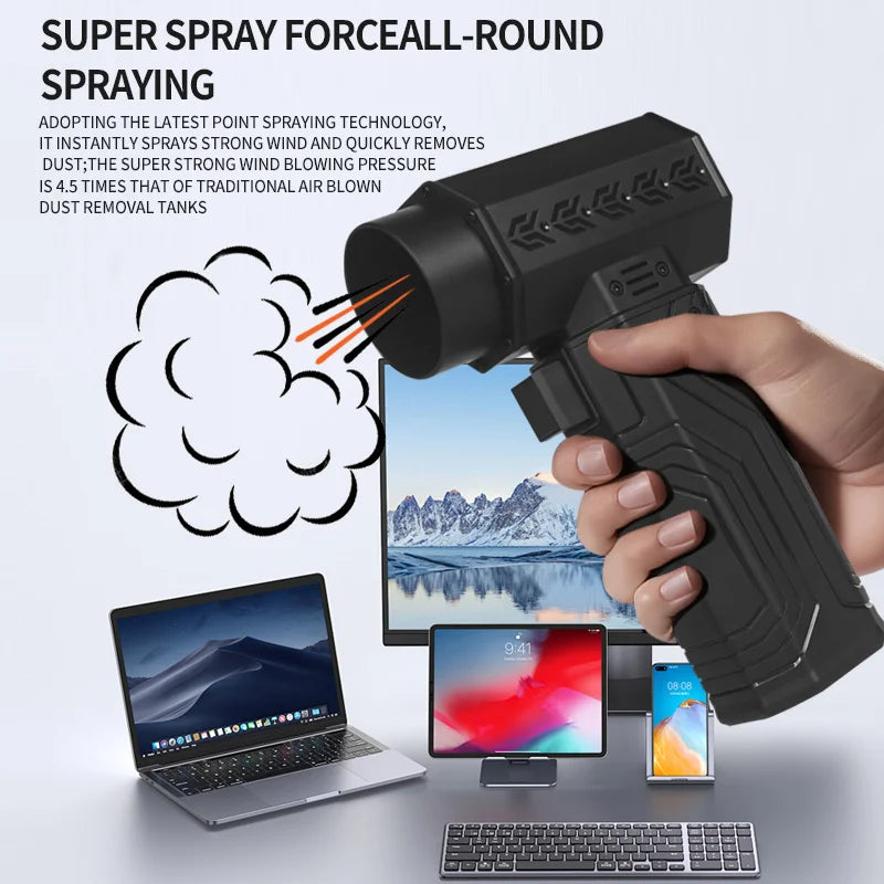 880000RPM Turbo Fan Jet Powerful Air Blower 10000mAh 600g Thrust 70m/s Wind Brushless Duster, vacuum leaf Removal Dryer for car