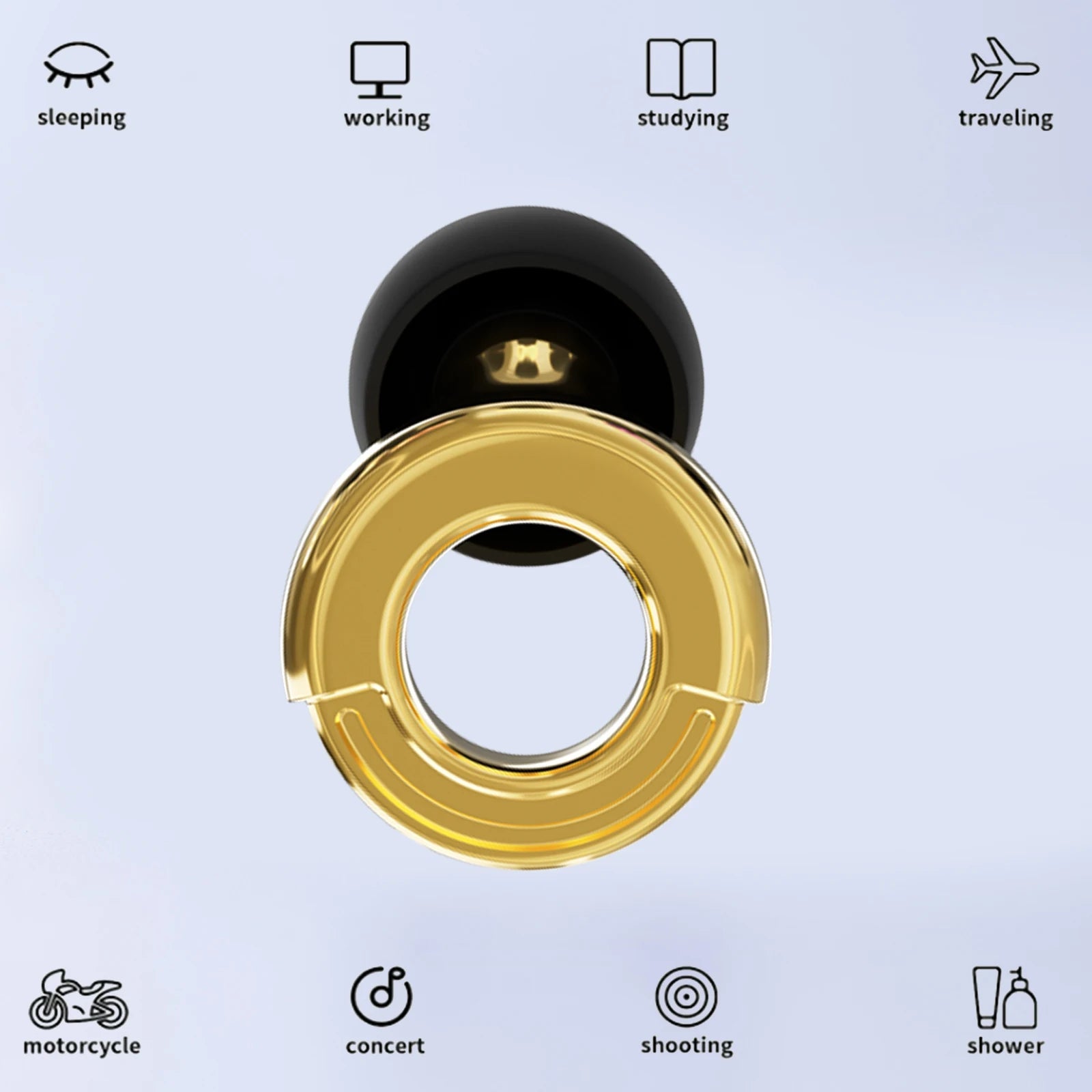 HUAK Quiet Ear Plugs for Noise Reduction – Super Soft, Reusable Hearing Protection for Sleep,Swim, Work 8 Ear Tips in XS/S/M/L 