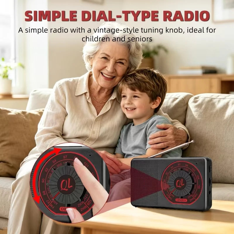 Portable AM/FM/SW Radio QL-11 with Speaker and Earphone Jack
