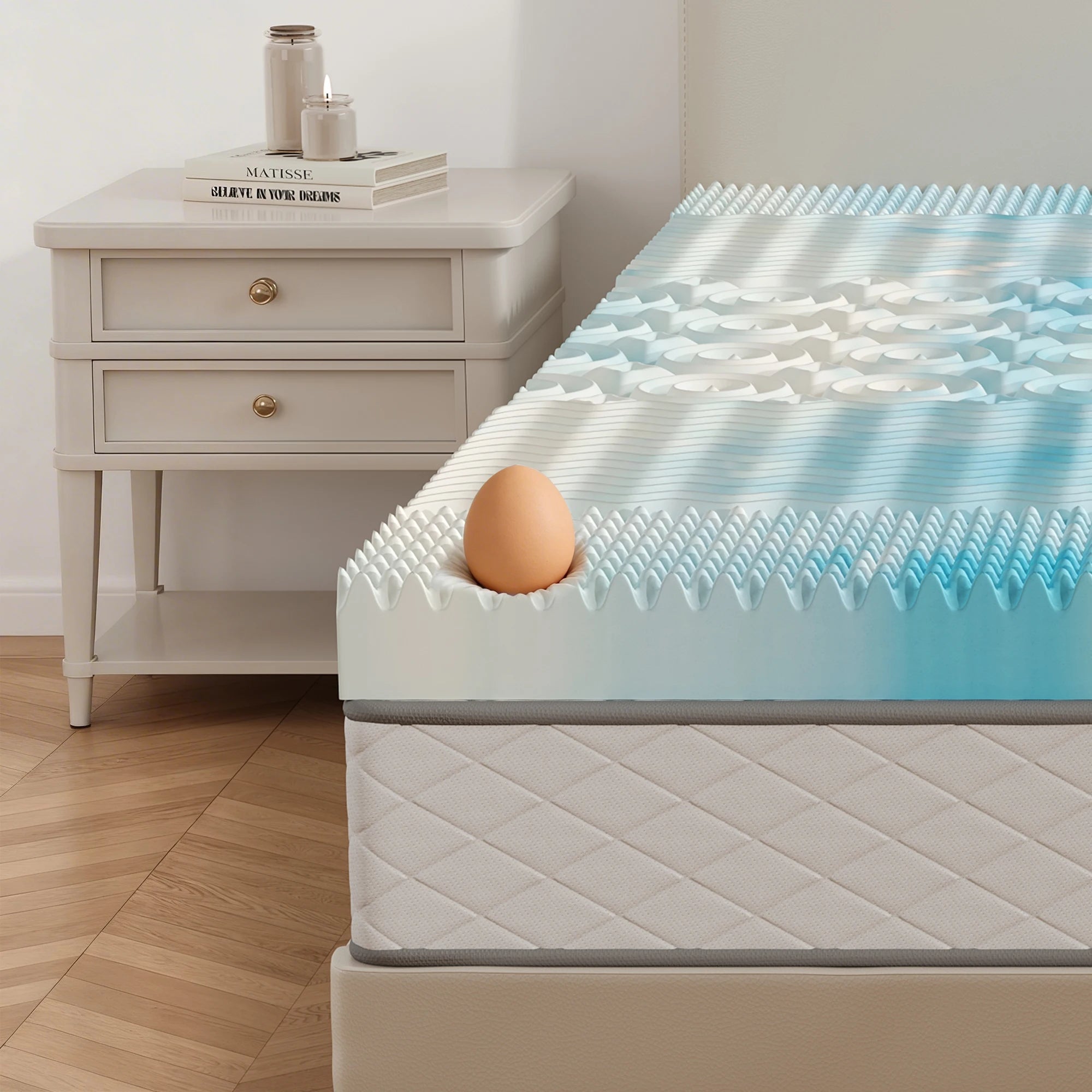 3-Inch Gel Memory Foam Mattress Topper with 5-Zone Support Full