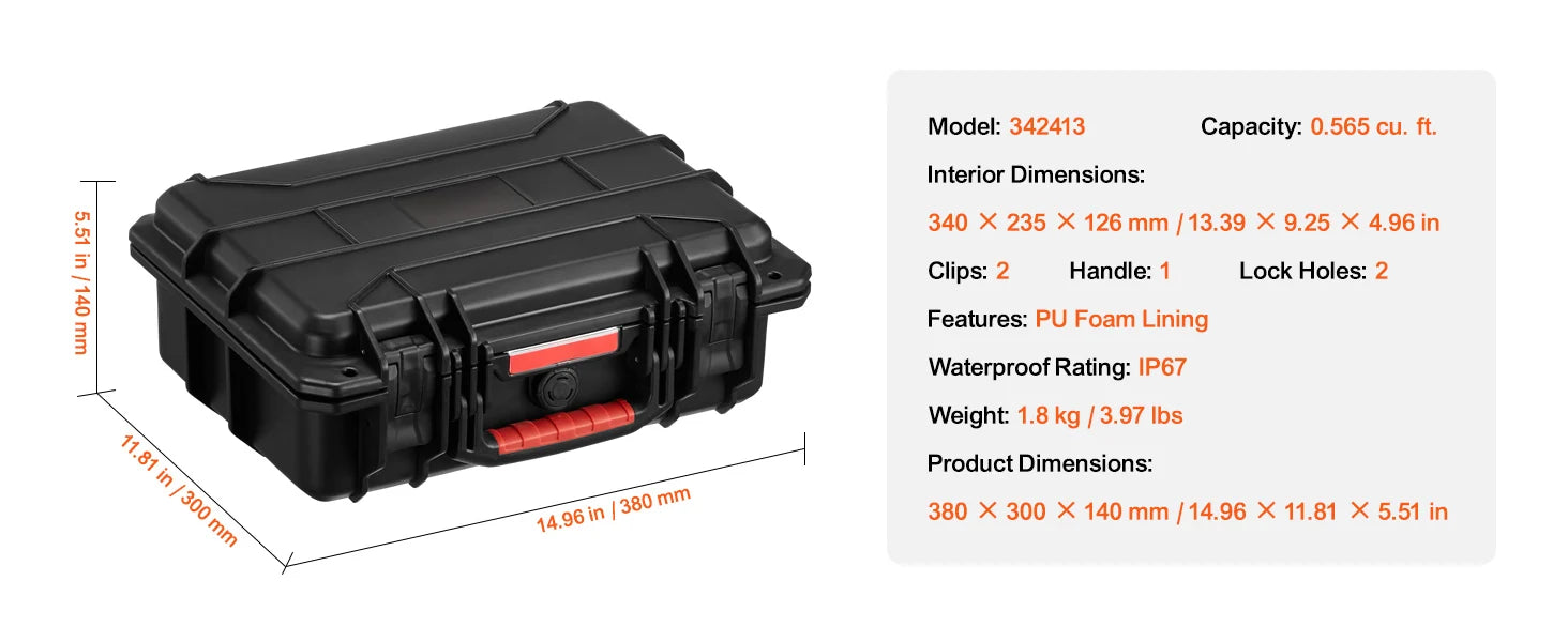 IP67 Waterproof Hard Case with Custom Foam & Secure Lock Design