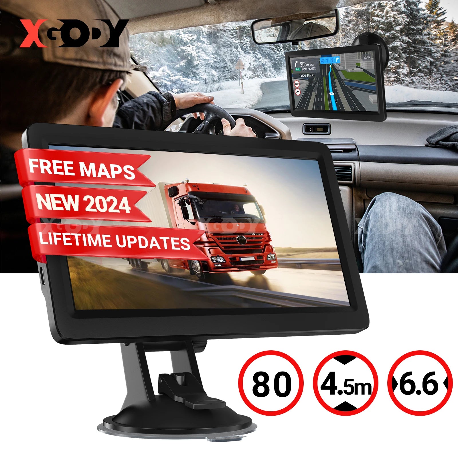 9 Inch Truck GPS Navigation with UK & Europe Maps