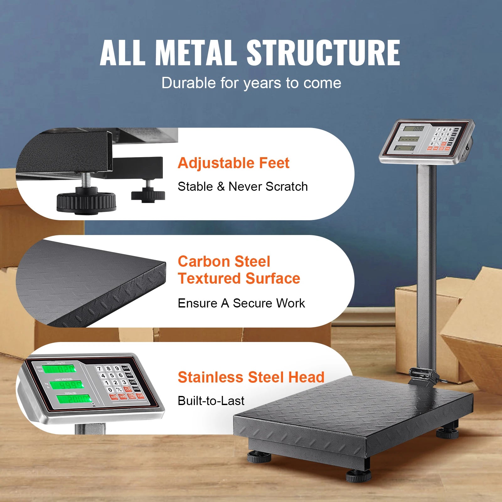 Digital Platform Scale 660 lbs High Accuracy Price Computing Display