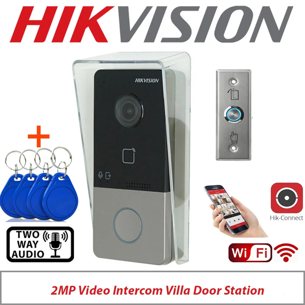 Original Multi-language DS-KV6113-WPE1(C) IP Doorbell,WiFi Doorbell , Door phone, Video Intercom, waterproof , IC card unlock 