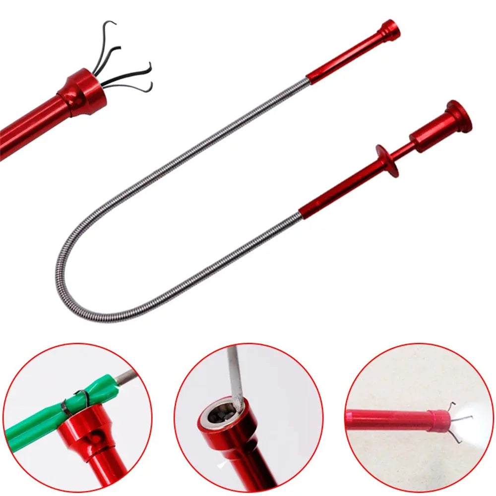 Flexible Magnetic Pickup Tool with Four-Claw Grabber