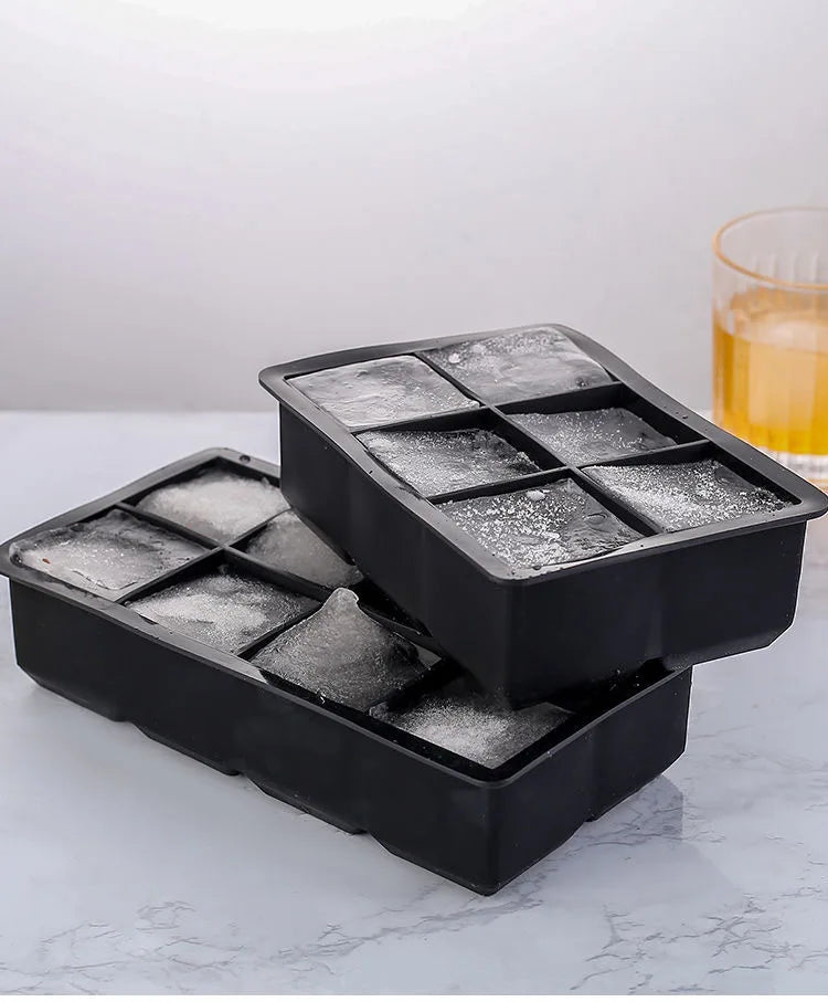 4/6/8/15 Grid Big Ice Tray Mold Giant Jumbo Large Food Grade Silicone Ice Cube Square Tray Mold DIY Ice Maker Ice Cube Tray 