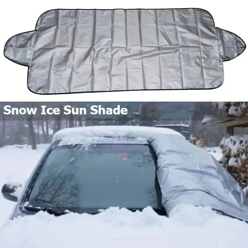Car Windscreen Snow and Sun Cover with Door Flaps