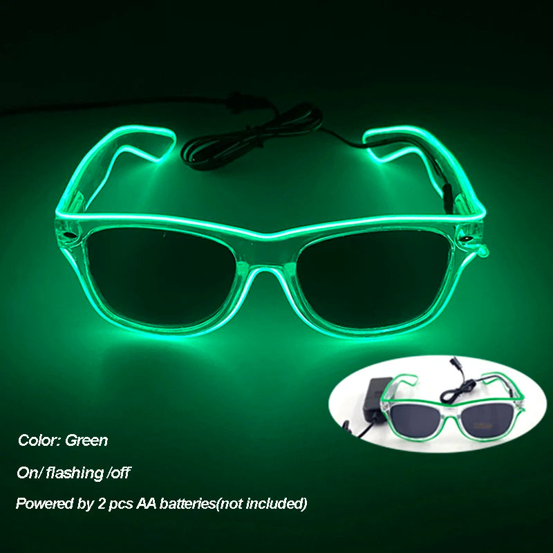 Cool Luminous Colorful LED Light Up Glasses Glowing Neon Light Flashing Party Glasses For Nightclub DJ Dance Party Decor 