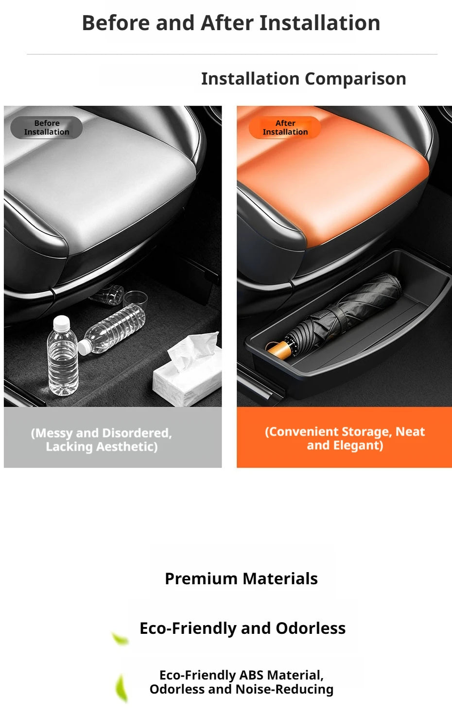 SEAMETAL Under Seat Storage Box Universal Car Seat Bottom Organizer Box Removable Storage Box Gadget Case Universal Accessories