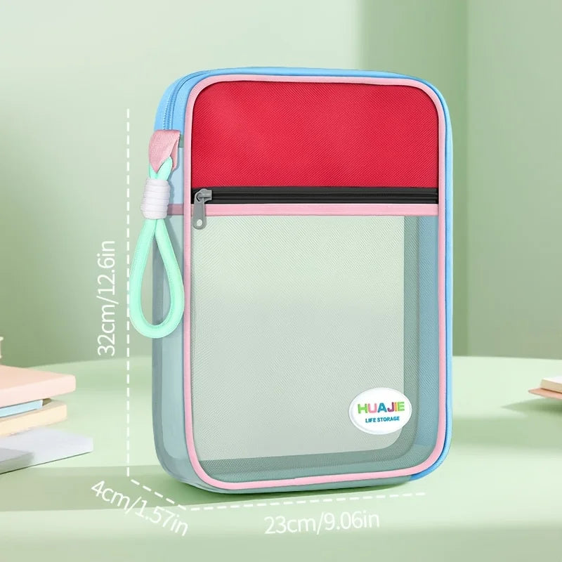 L-Shaped Open Document Bag with Subject Compartments