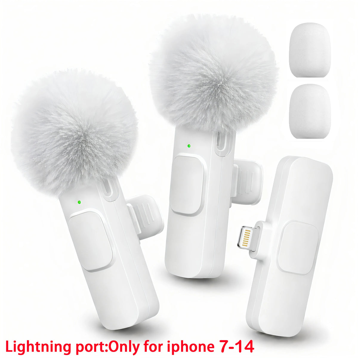 Wireless Lapel Microphone, Lightning Connector Only, mini Clip Microphone, Suitable for Live Streaming, Vlogs, Interviews.