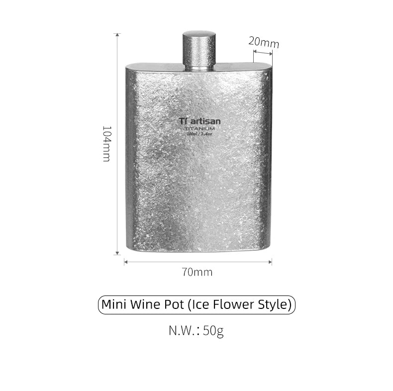Titanium Pocket Flask 100ml with Funnel
