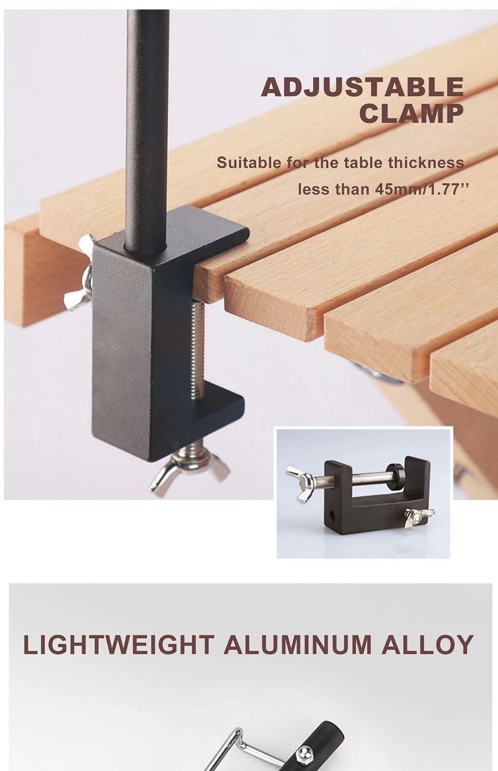 4-Section Camping Lantern Stand Aluminum Alloy Lamp Pole