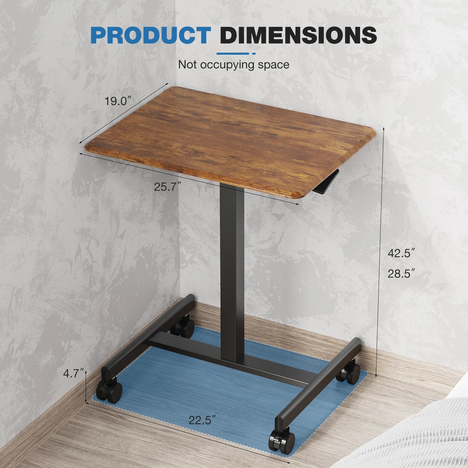 Adjustable Mobile Standing Desk Laptop Table with Wheels