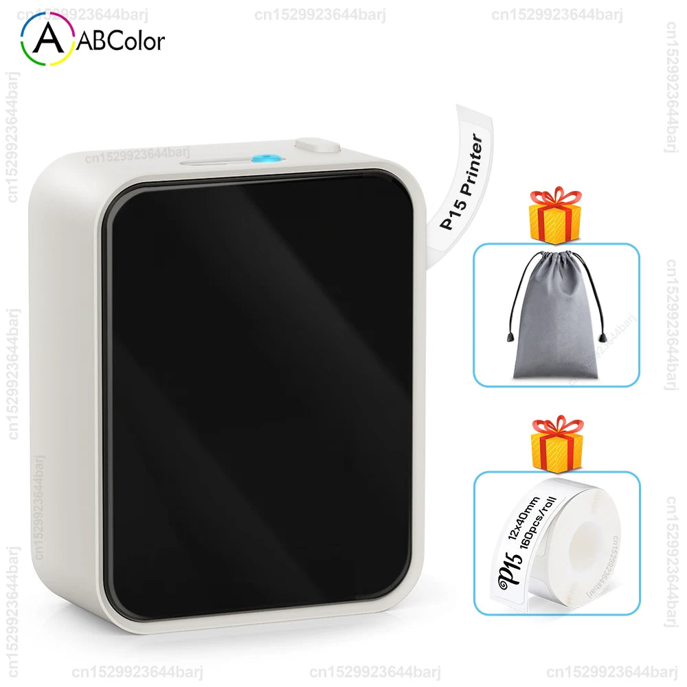 P15 Bluetooth Thermal Label Printer and Rolls