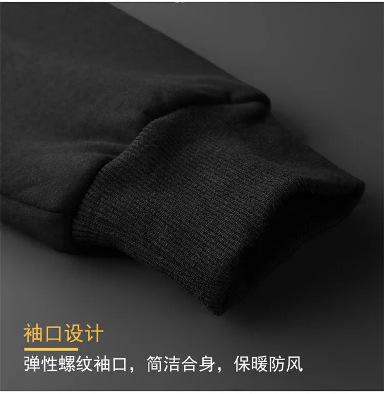 Winter Lambswool Coats Thicken Warm Jackets Long Sleeve Zipper Hoodies Casual Sports Fleece Black Coat Hooded Men Women Jacket 