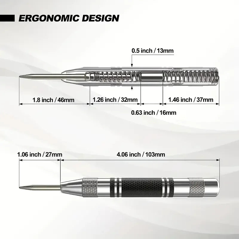 Spring-Loaded Automatic Centre Punch Set
