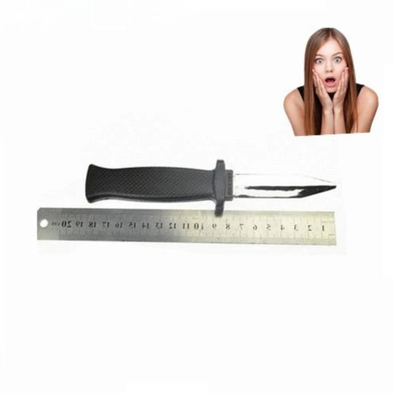 Halloween Trick People Simulation Dagger Funny Props Touching People Telescopic Bayonet Sliding Leaf Prank Child Toy Gadget 