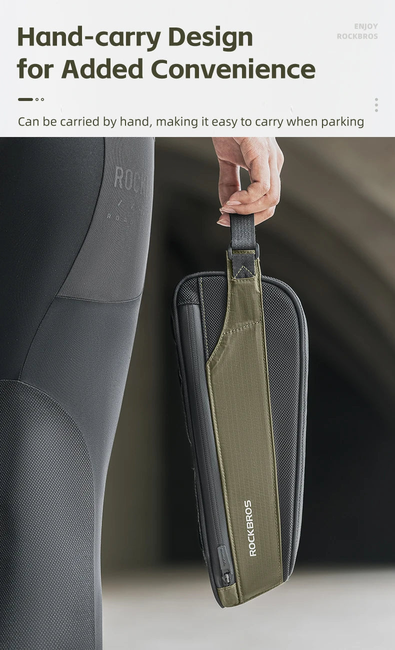 Bike Top Tube Frame Bag Rainproof Nylon Phone & Tool Storage