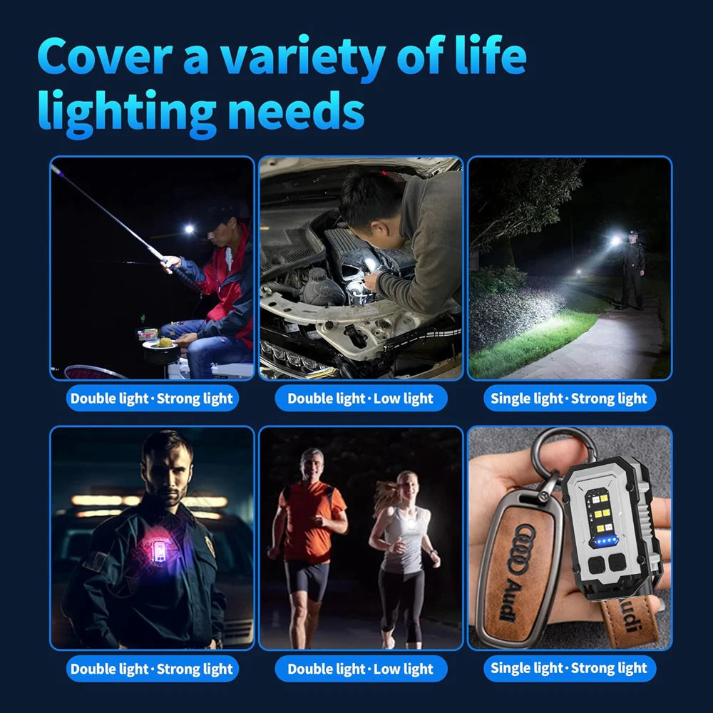 Lanterna do Bolso Potente, Lanterna Magnética, LED Super Brilhante, EDC Mini Lanterna de Includes COB LED