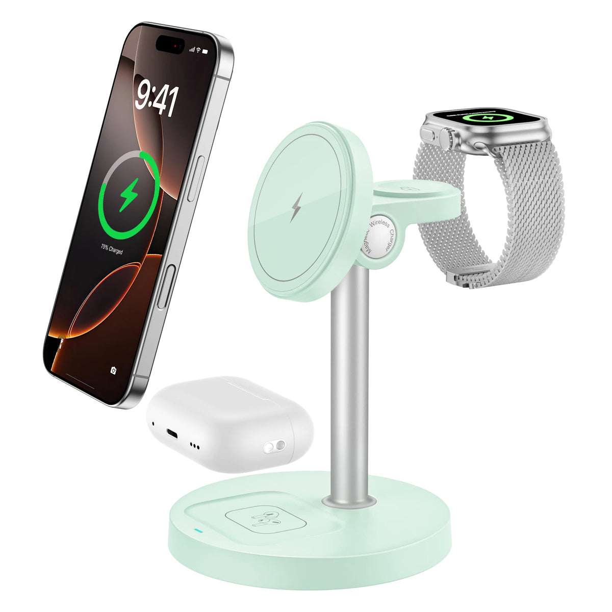 Three-in-One Magnetic Wireless Charging Stand
