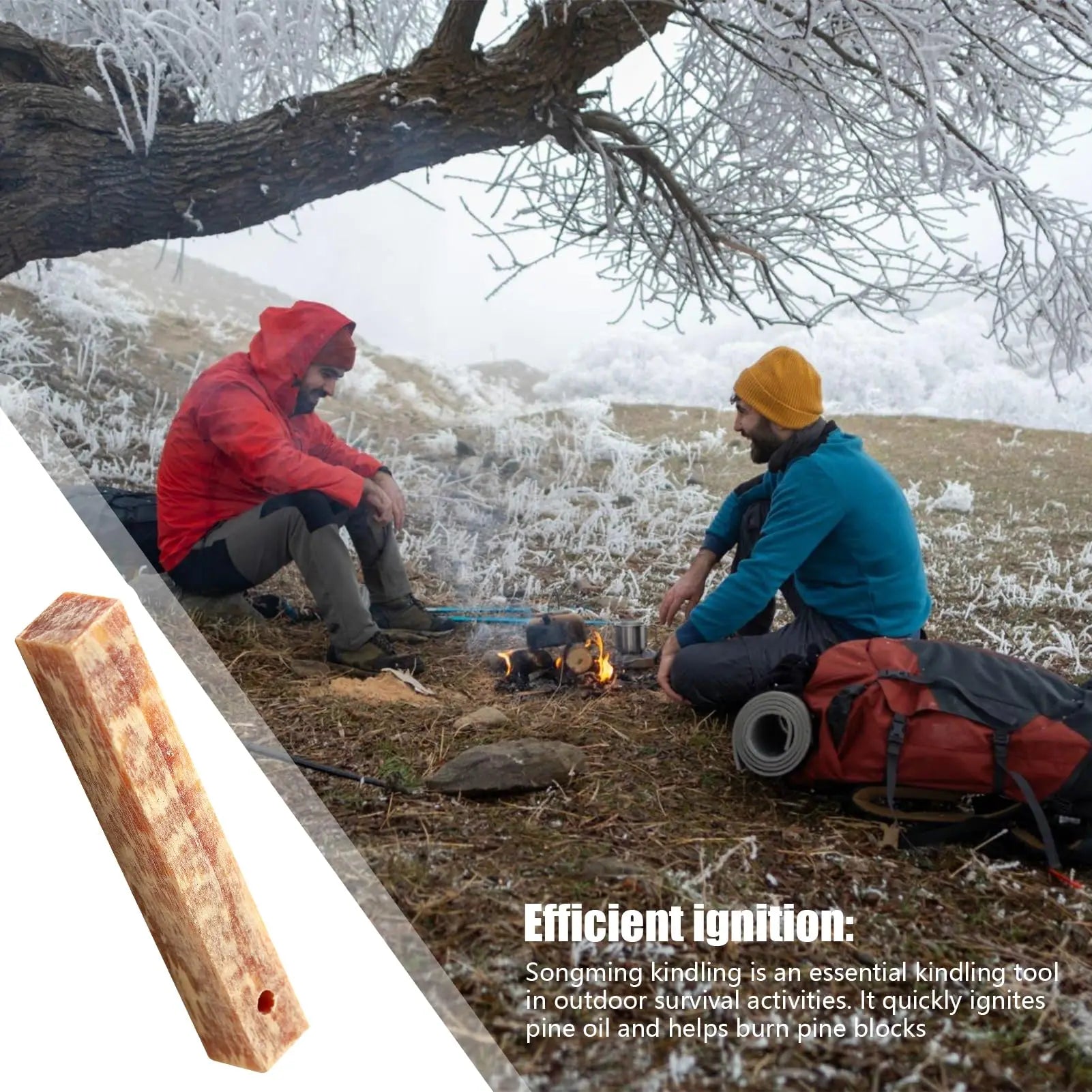 2-Piece Pure Natural Pine Wood Fire Starter Matches