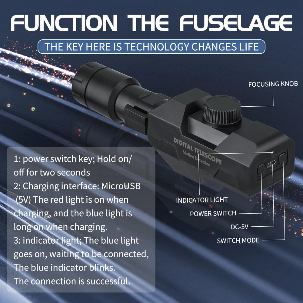 Telescopio digital WiFi, zoom 70x, monocular 1920X1080, cámara con trípode, control en app para móvil, compatible con Android e IOS