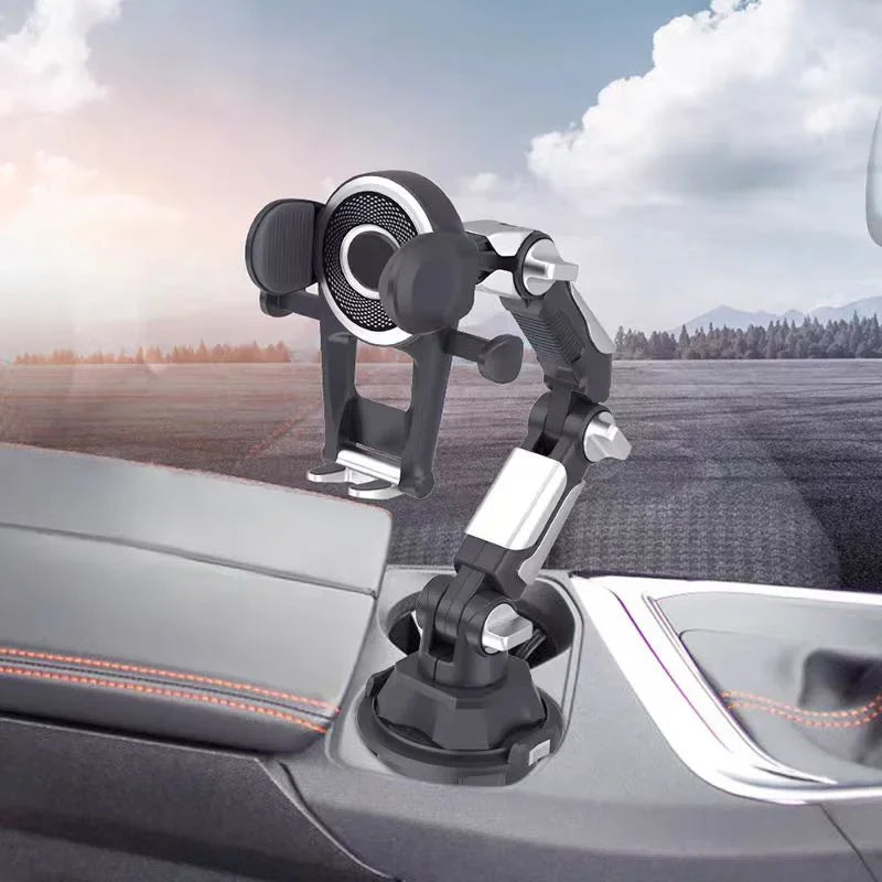 Suction-Mount Car Phone Holder with Adjustable Arm