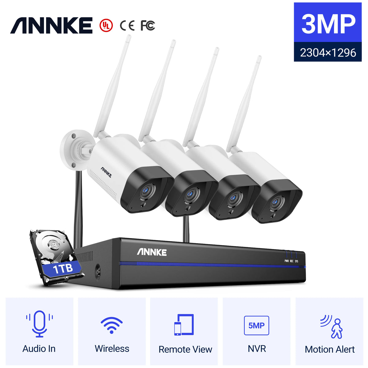 FHD 3MP IP Weatherproof Bullet Security Camera System